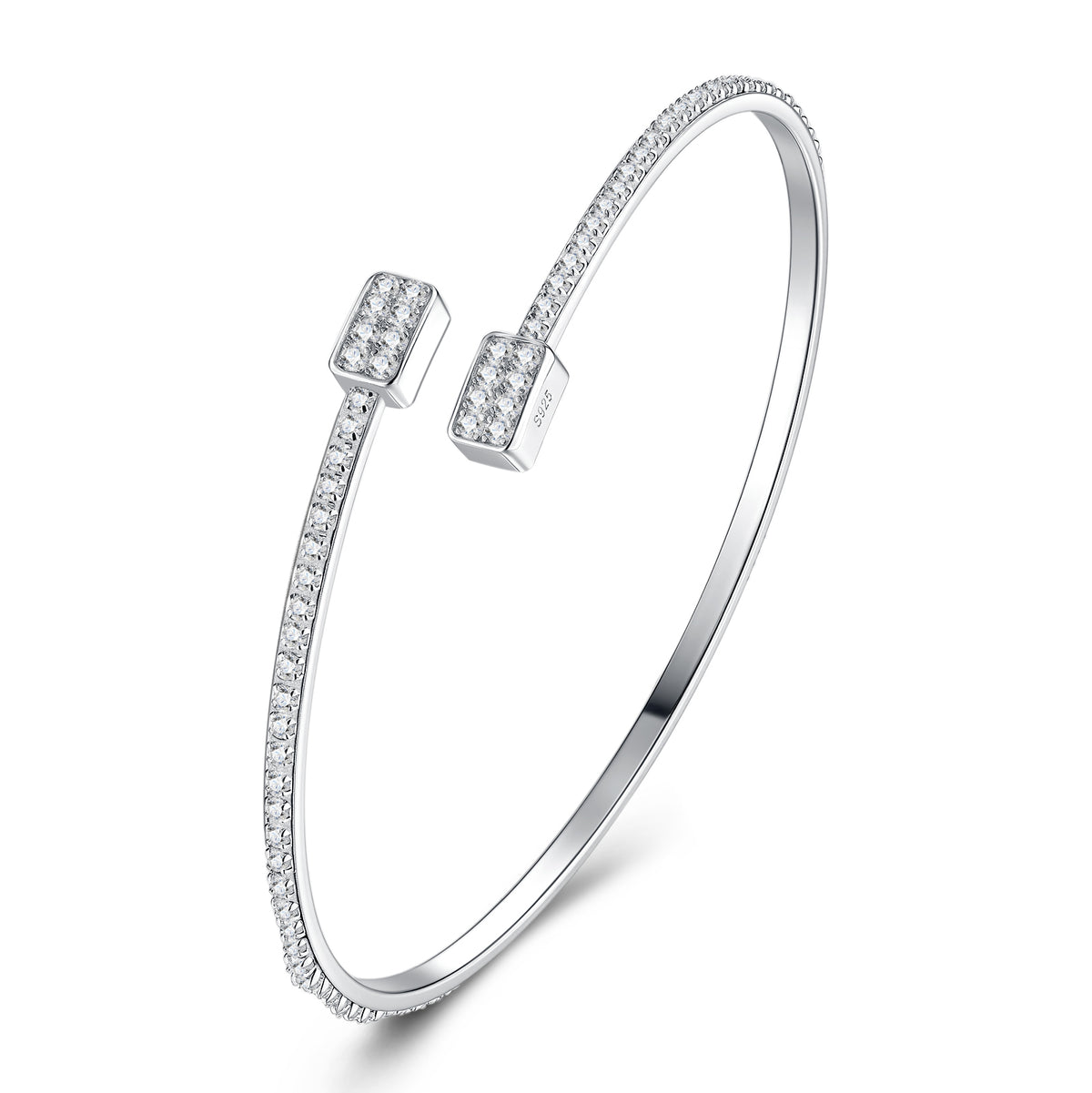 Bracelet Open Bangle Pavé Moissanite VVS – S925