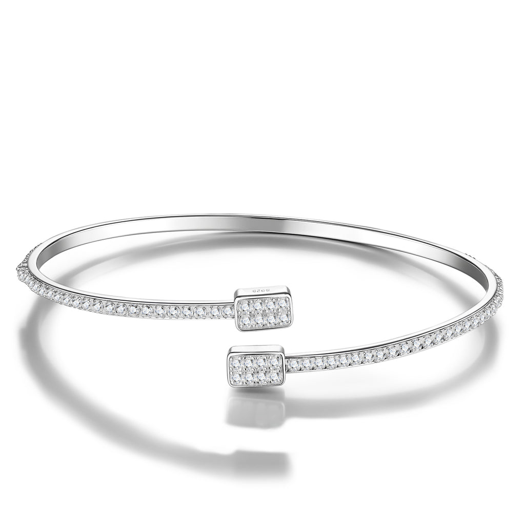 Bracelet Open Bangle Pavé Moissanite VVS – S925