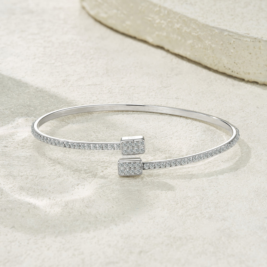 Bracelet Open Bangle Pavé Moissanite VVS – S925