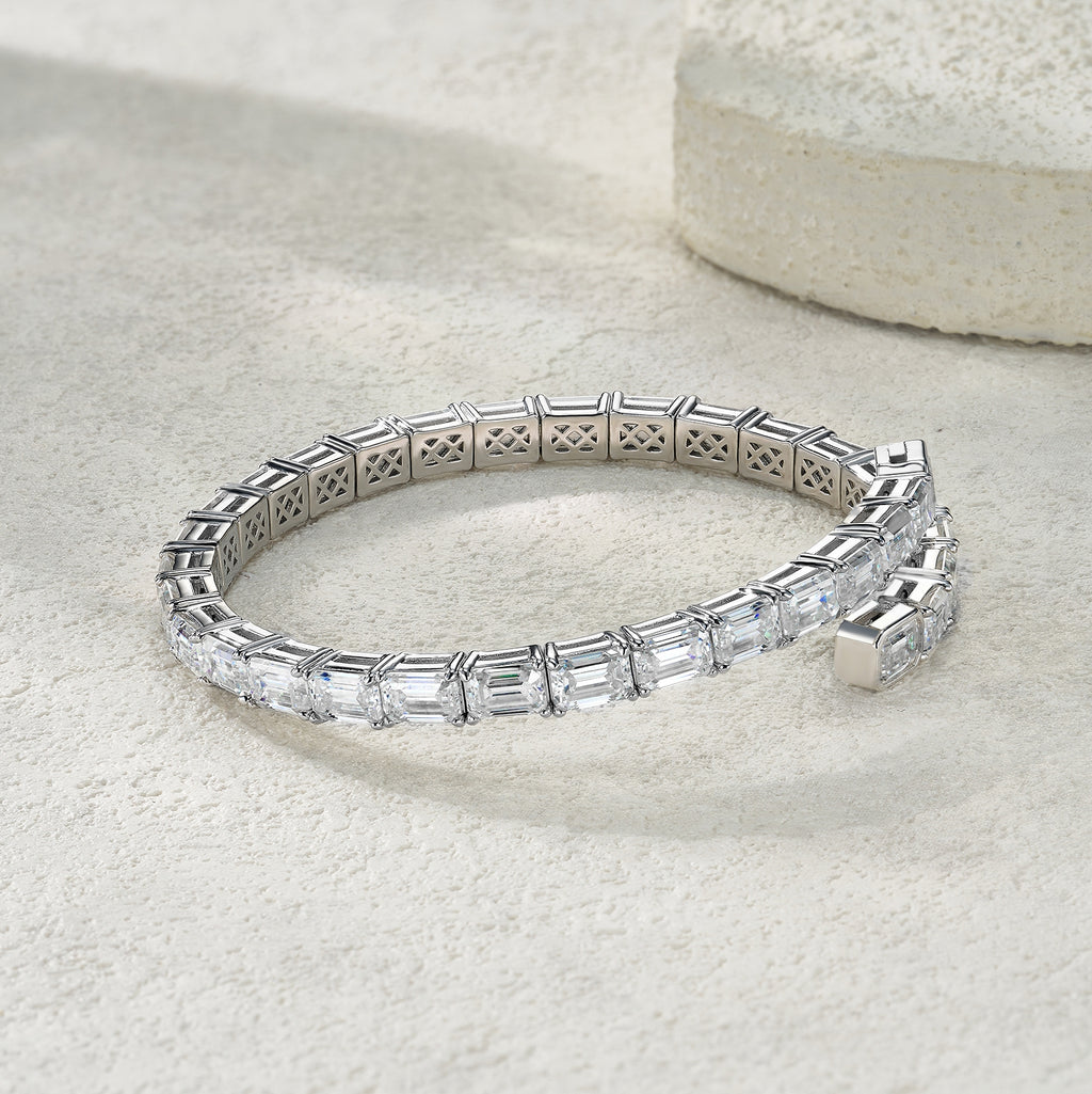 Bracelet Tennis Emerald Cut Moissanite VVS – S925