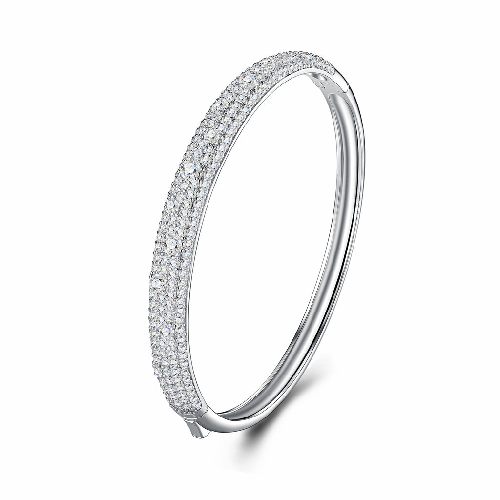Bracelet Wide Pavé Bangle Moissanite VVS – S925