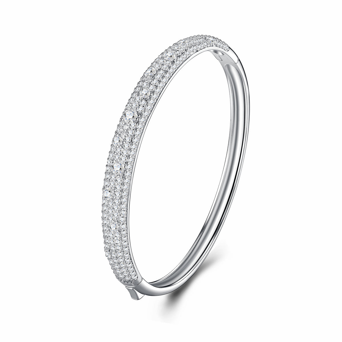 Bracelet Wide Pavé Bangle Moissanite VVS – S925