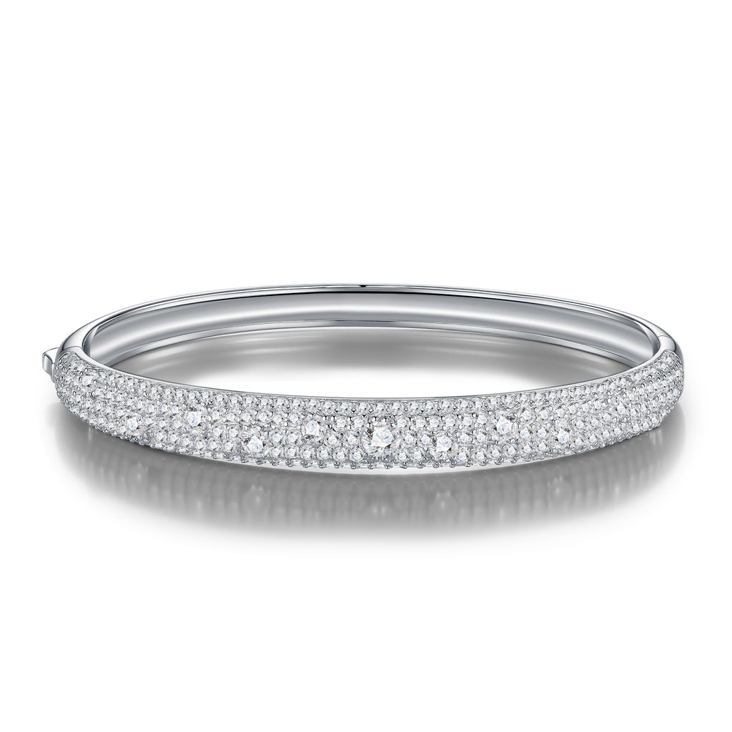 Bracelet Wide Pavé Bangle Moissanite VVS – S925