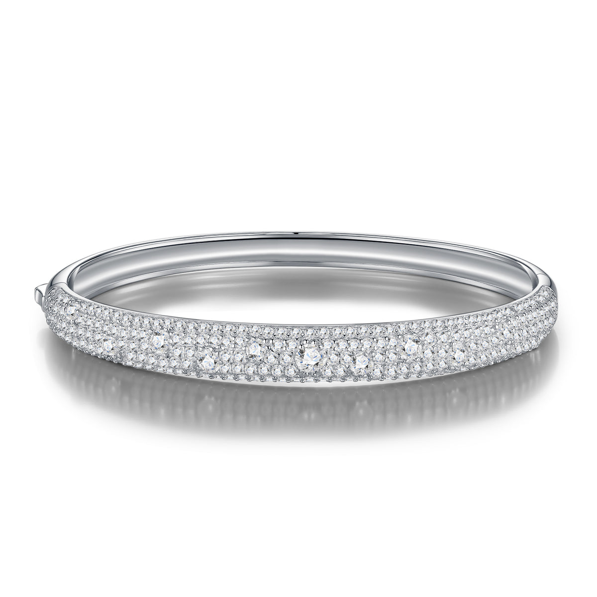 Bracelet Wide Pavé Bangle Moissanite VVS – S925