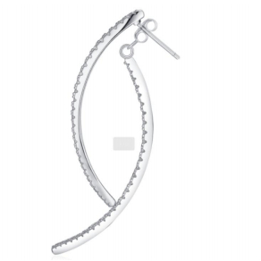 Studs Double Ligne Courbée Pavée Moissanite VVS – S925