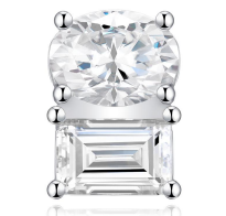 Studs Duo Mix Cuts Moissanite VVS – S925