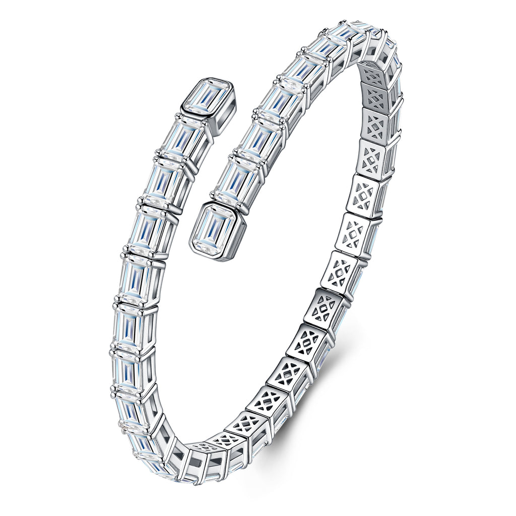 Bracelet Tennis Emerald Cut Moissanite VVS – S925