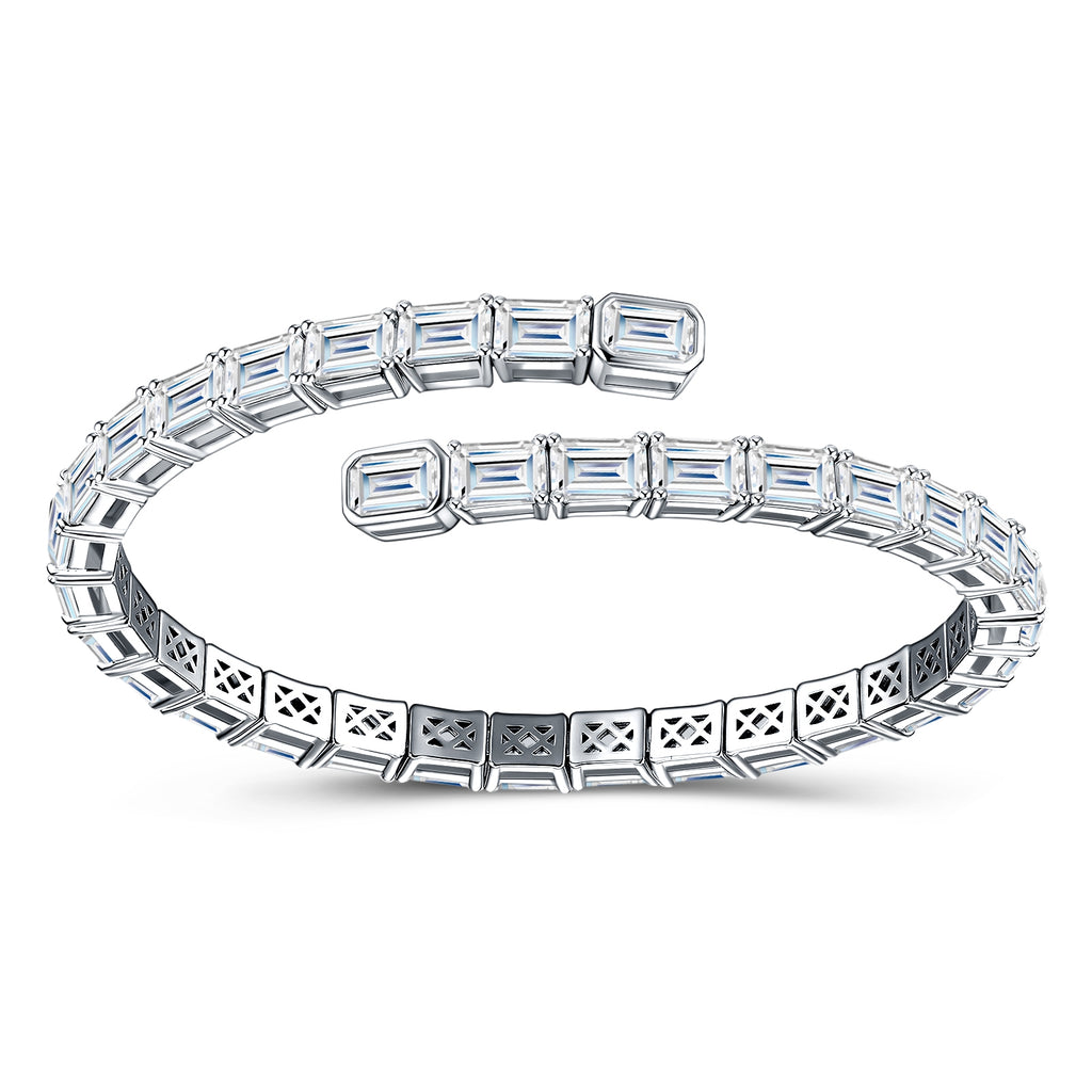 Bracelet Tennis Emerald Cut Moissanite VVS – S925