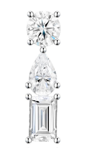 Boucles d’Oreilles Drop Trio Tailles Mixtes Moissanite VVS – S925