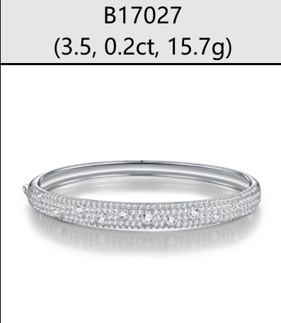Bracelet Wide Pavé Bangle Moissanite VVS – S925