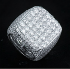 Bague Carré Pavé Bombée Moissanite VVS – S925