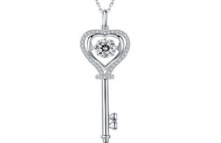 Pendentif Clé Cœur Moissanite VVS – S925