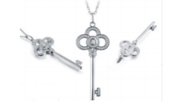 Pendentif Clé Trèfle Moissanite VVS – S925