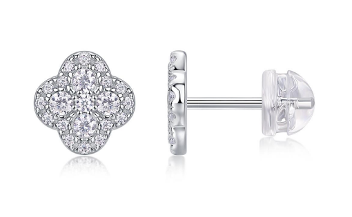 Studs Trèfle Pavés Moissanite VVS – S925