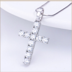Pendentif Croix Pavée Moissanite VVS – S925