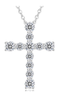 Pendentif Croix Solitaire Moissanite VVS – S925
