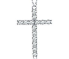 Pendentif Croix Fine Pavée Moissanite VVS – S925