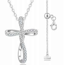 Collier Croix Entrelacée Moissanite VVS – S925