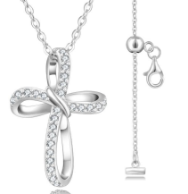 Collier Croix Entrelacée Signature Moissanite VVS – S925
