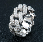 Bague Cuban Pavée Moissanite VVS – S925