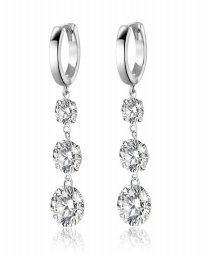 Boucles d’Oreilles Drop Cascade Solitaire Moissanite VVS – S925