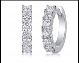 Full Row Iced Huggie Earrings Moissanite VVS – S925