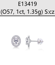 Studs Ovale Halo Moissanite VVS – S925