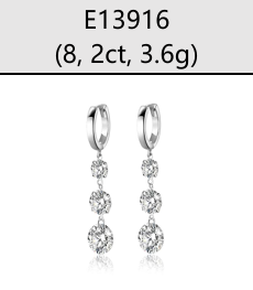 Huggies Triple Drop Solitaire Moissanite VVS – S925