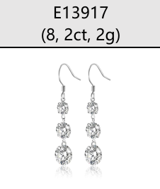 Drop Earrings Triple Cascade Moissanite VVS – S925