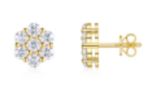 Round Cluster Stud Earrings Moissanite VVS – S925