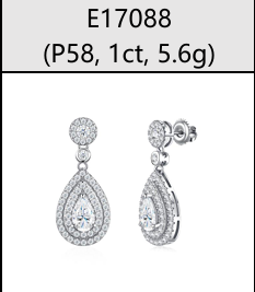 Drop Earrings Double Halo Pear Moissanite VVS – S925