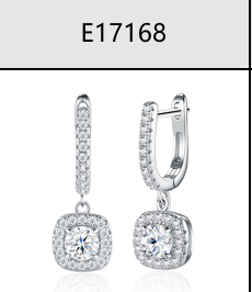 Huggies Drop Carrés Halo Moissanite VVS – S925