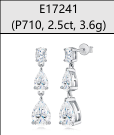 Drop Earrings Double Pear Moissanite VVS – S925