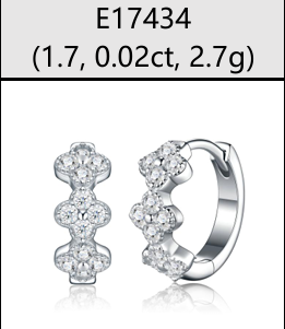 Huggies Mini Trèfle Triple Moissanite VVS – S925