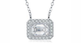 Pendentif Rectangle Halo Moissanite VVS – S925