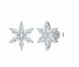 Studs Fleur Marquise Moissanite VVS – S925