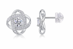 Studs Géométriques Entrelacés Pavés Moissanite VVS – S925