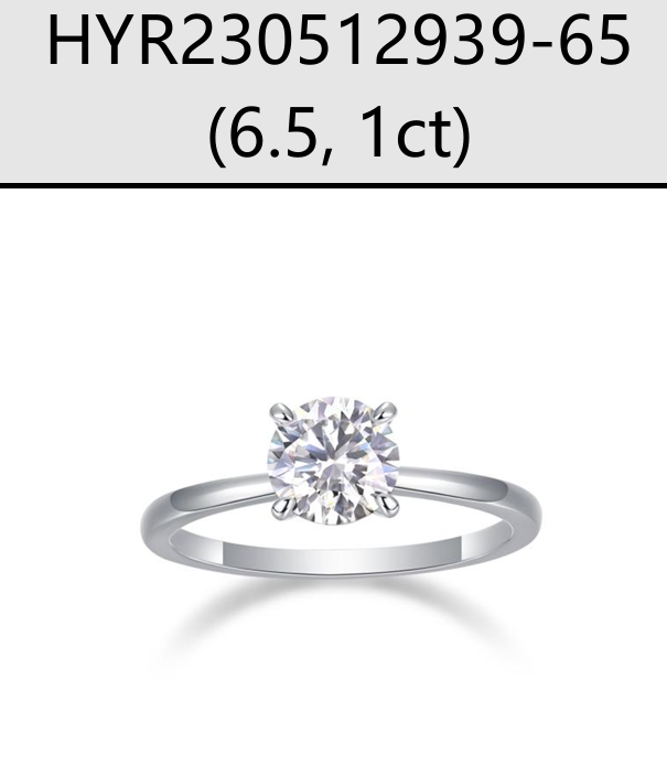 Ring Solitaire Round Moissanite VVS – S925