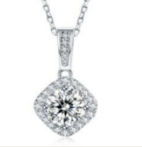 Pendentif Coussin Halo Moissanite VVS – S925