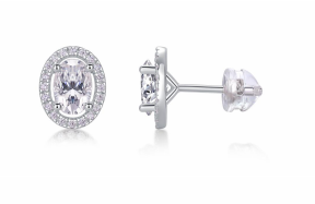 Studs Halo Ovale Moissanite VVS – S925