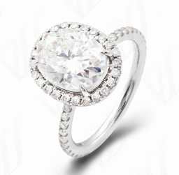 Bague Halo Ovale Moissanite VVS – S925
