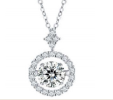 Pendentif Rond Ouvert Halo Moissanite VVS – S925