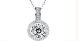 Pendentif Rond Pavé Moissanite VVS – S925
