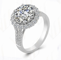 Bague Halo Rond XL Moissanite VVS – S925
