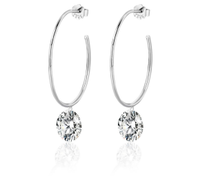 Créoles Solitaire Moissanite VVS – S925