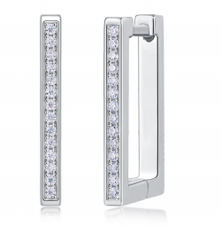 Créoles Rectangulaires Pavées Moissanite VVS – S925