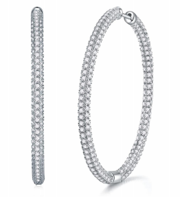 Créoles Pavées Intérieures Moissanite VVS – S925