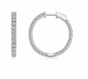 Créoles Pavées Inside-Out Moissanite VVS – S925