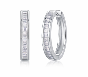 Créoles Baguette Canal Moissanite VVS – S925