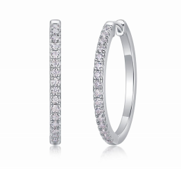 Créoles Fines Pavées Moissanite VVS – S925